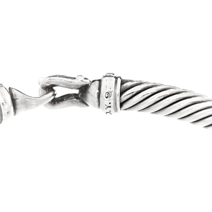 David Yurman Sterling Silver Diamond 5mm Cable Buckle Bracelet 3 of 3