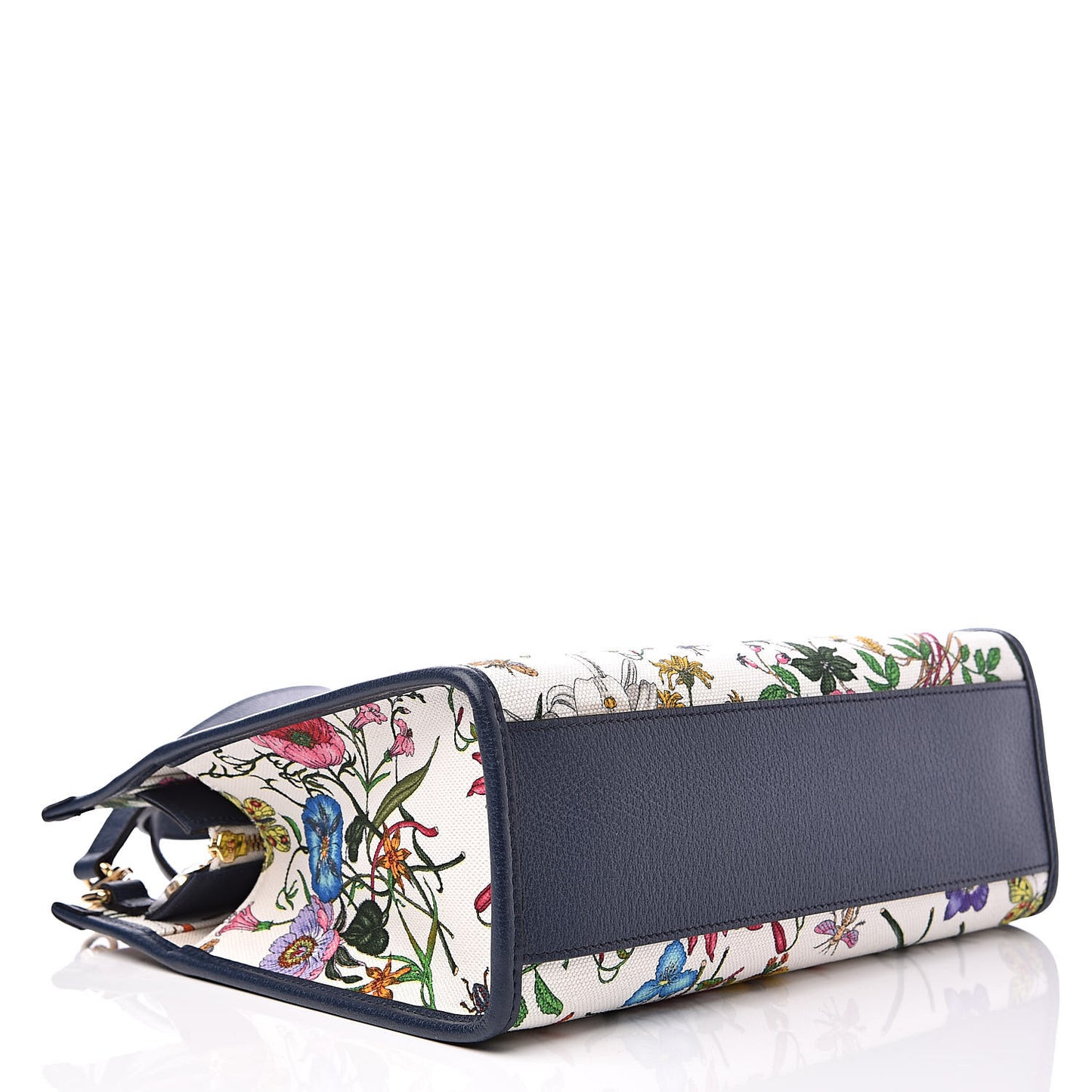 Canvas Medium Flora Tote White Multicolor Blue Agata