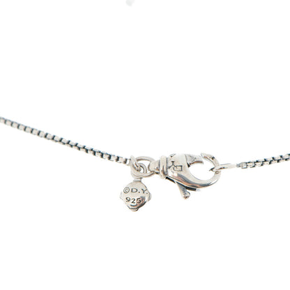 David Yurman Sterling silver Pave Diamond Amethyst 10mm Petite Cable Wrap Pendant Necklace 4 of 6