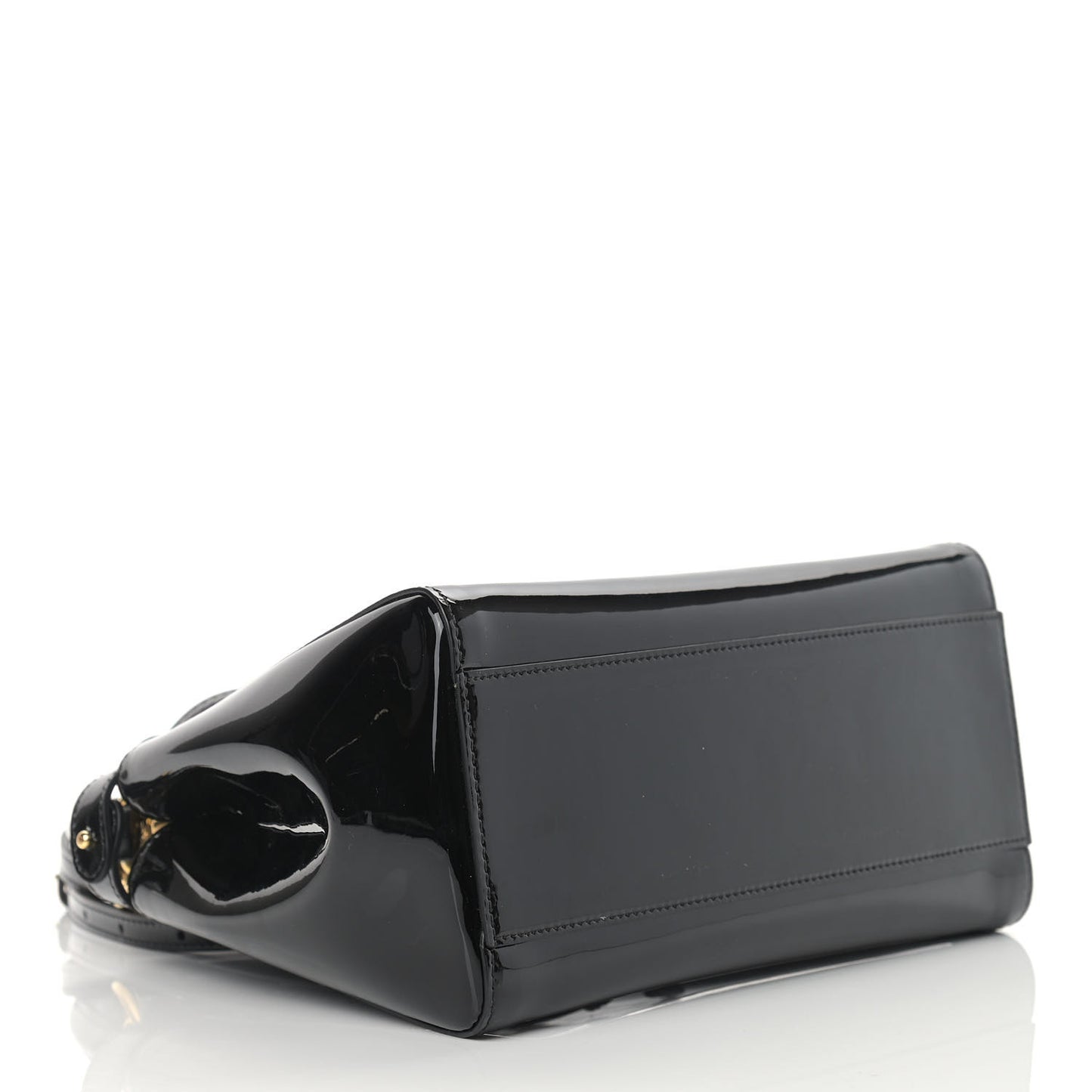 Vitello Vernice Mou Mini Peekaboo Iconic Satchel Black