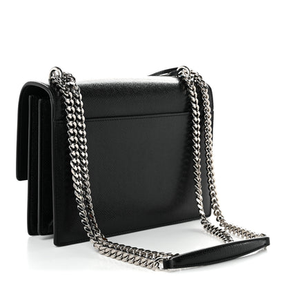 Saint Laurent Coated Bark Calfskin Medium Monogram Sunset Black 2 of 10