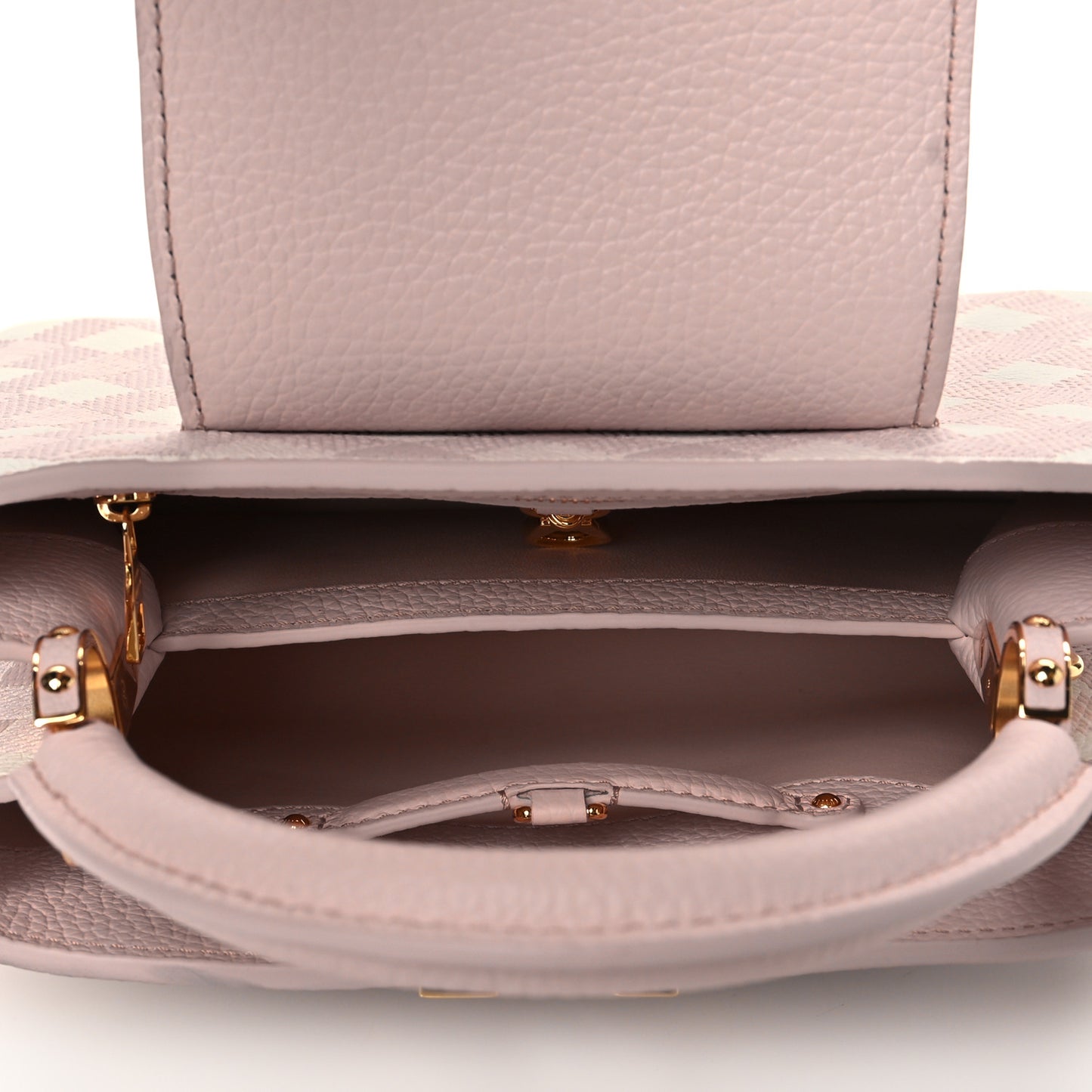 Taurillon Embroidered Vichy Capucines BB Light Pink