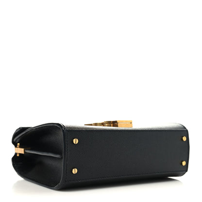 Saint Laurent Grain de Poudre Mini Classic Monogram Cassandra Top Handle Black 4 of 9