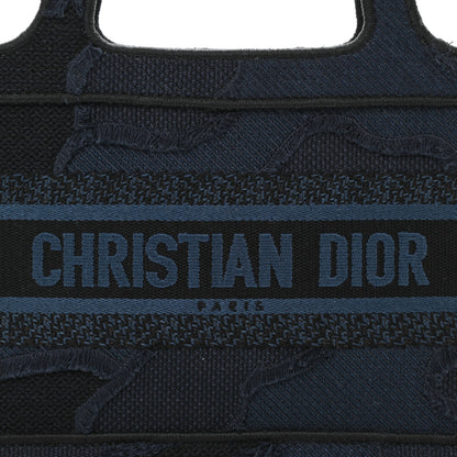 Christian Dior Canvas Embroidered Camouflage Mini Book Tote Blue 9 of 11