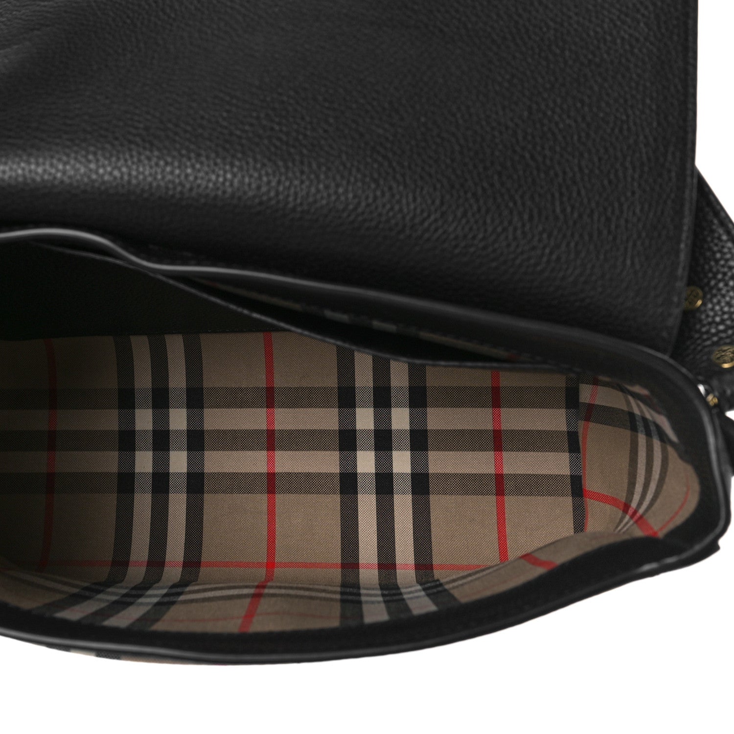 Burberry Grainy Calfskin Vintage Check Note Crossbody Bag Black 5 of 9
