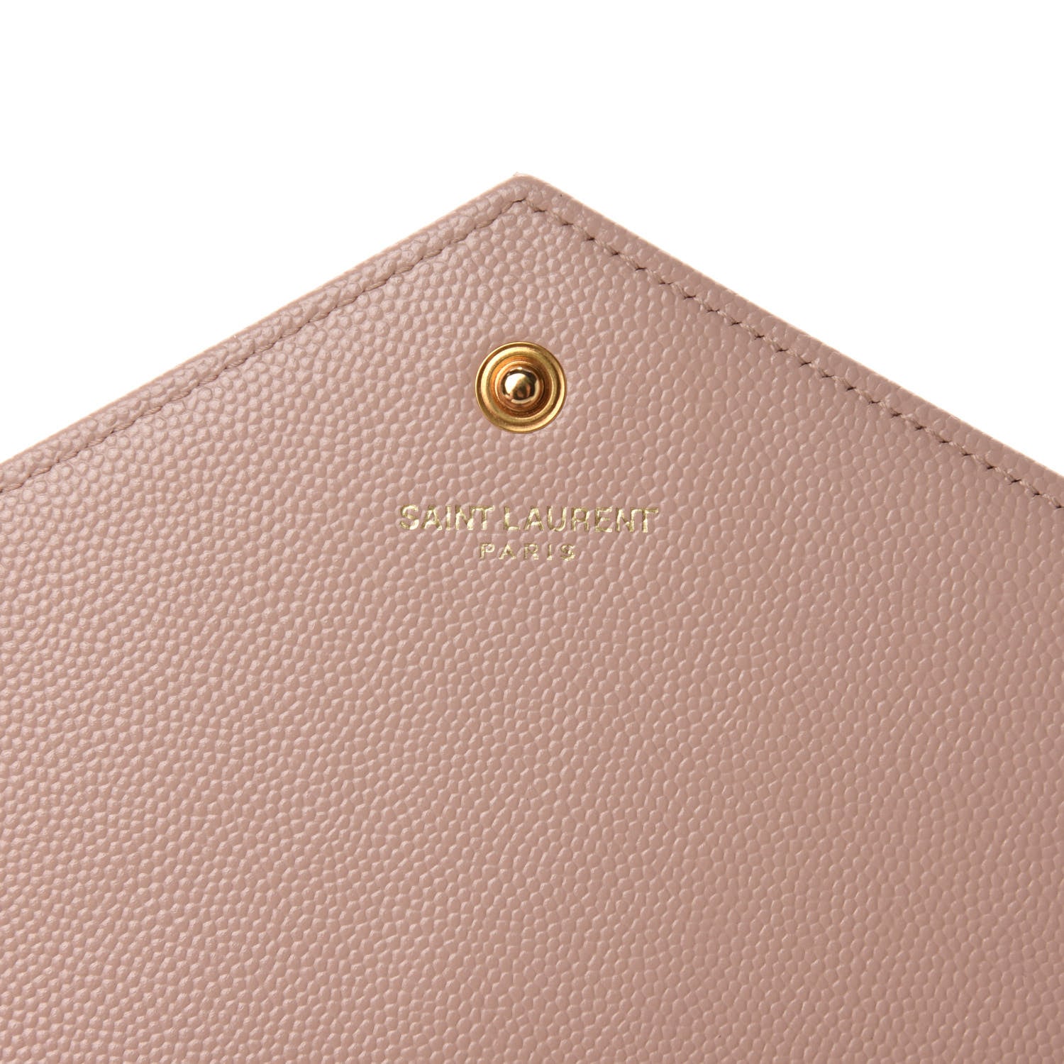 Saint Laurent Grain De Poudre Matelasse Chevron Monogram Chain Wallet Pale Blush 9 of 13