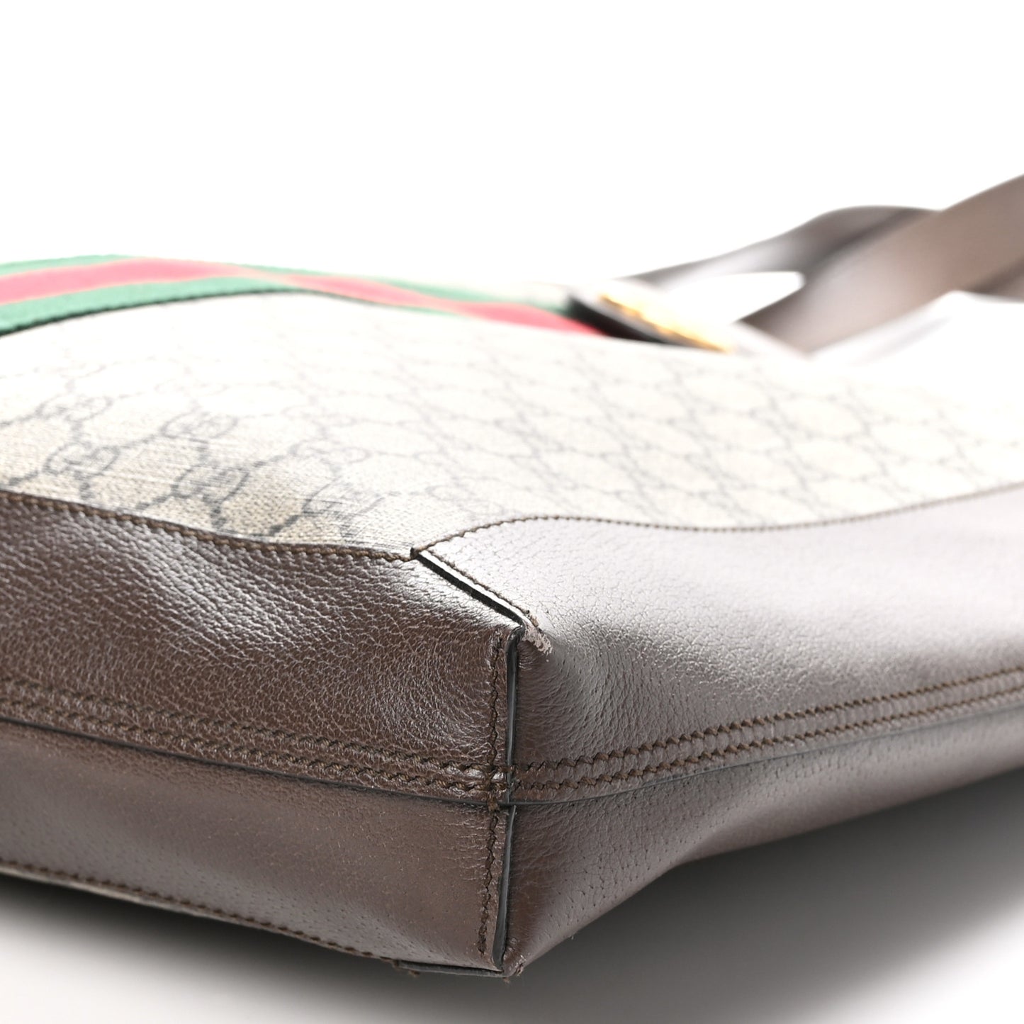 GG Supreme Monogram Web Large Ophidia Vertical Shopping Tote Brown