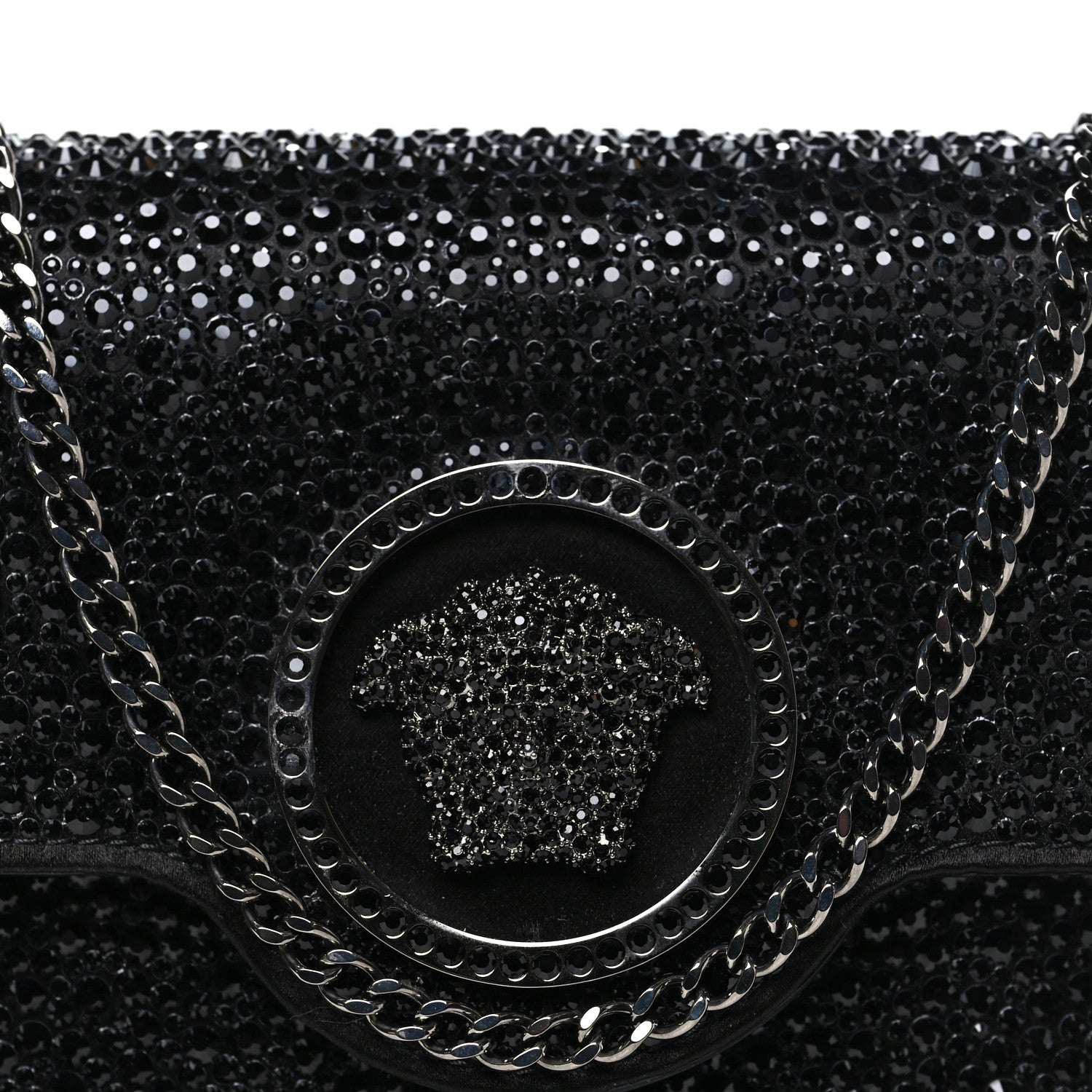 Versace Crystal La Medusa Envelope Clutch Black 7 of 10