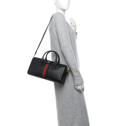 Gucci Textured Dollar Calfskin Web Medium Ophidia Boston Black 2 of 10