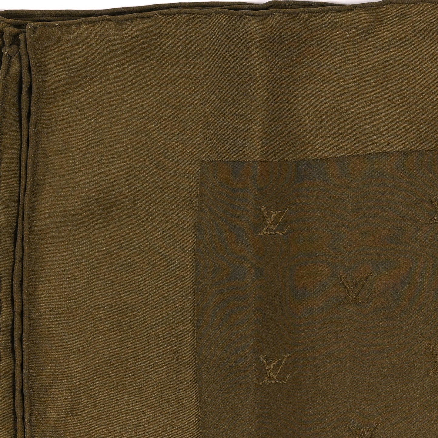 Silk Monogram Square Scarf Green
