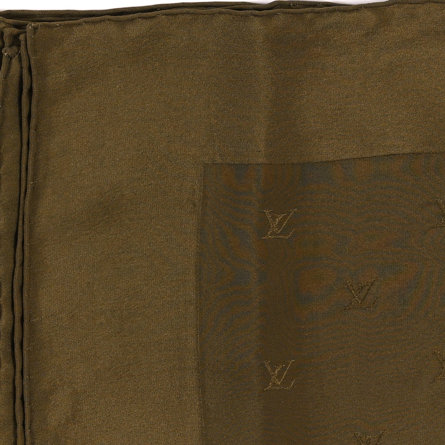 Louis Vuitton Silk Monogram Square Scarf Green 3 of 3