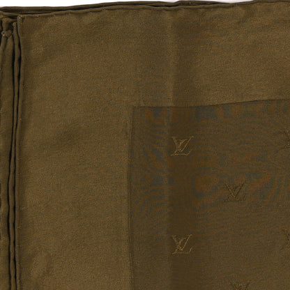 Louis Vuitton Silk Monogram Square Scarf Green 3 of 3
