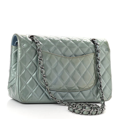 Chanel Patent Calfskin Quilted Medium Double Flap Turquoise 2 of 17