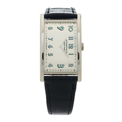 Tiffany Stainless Steel Alligator 25mm East West Quartz Watch 1 of 5