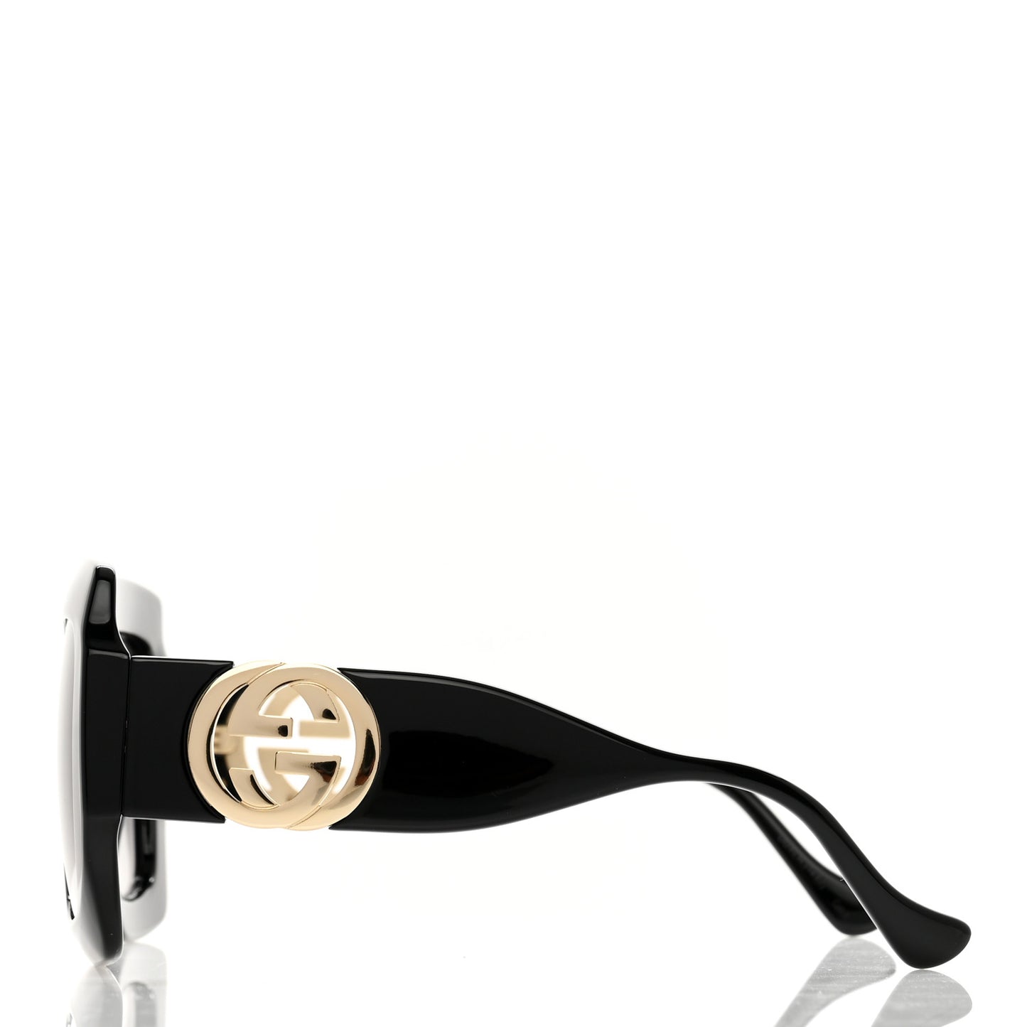 Acetate Rectangular Frame Chain Sunglasses GG1022S Black