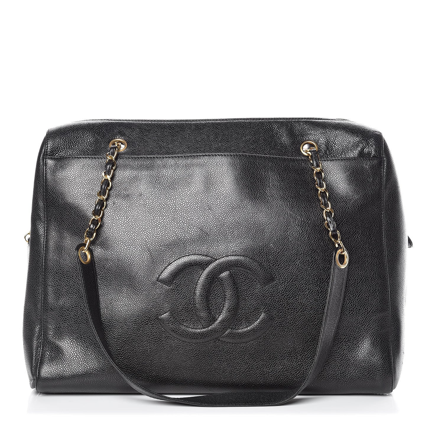 Caviar Large CC Shoulder Bag Black