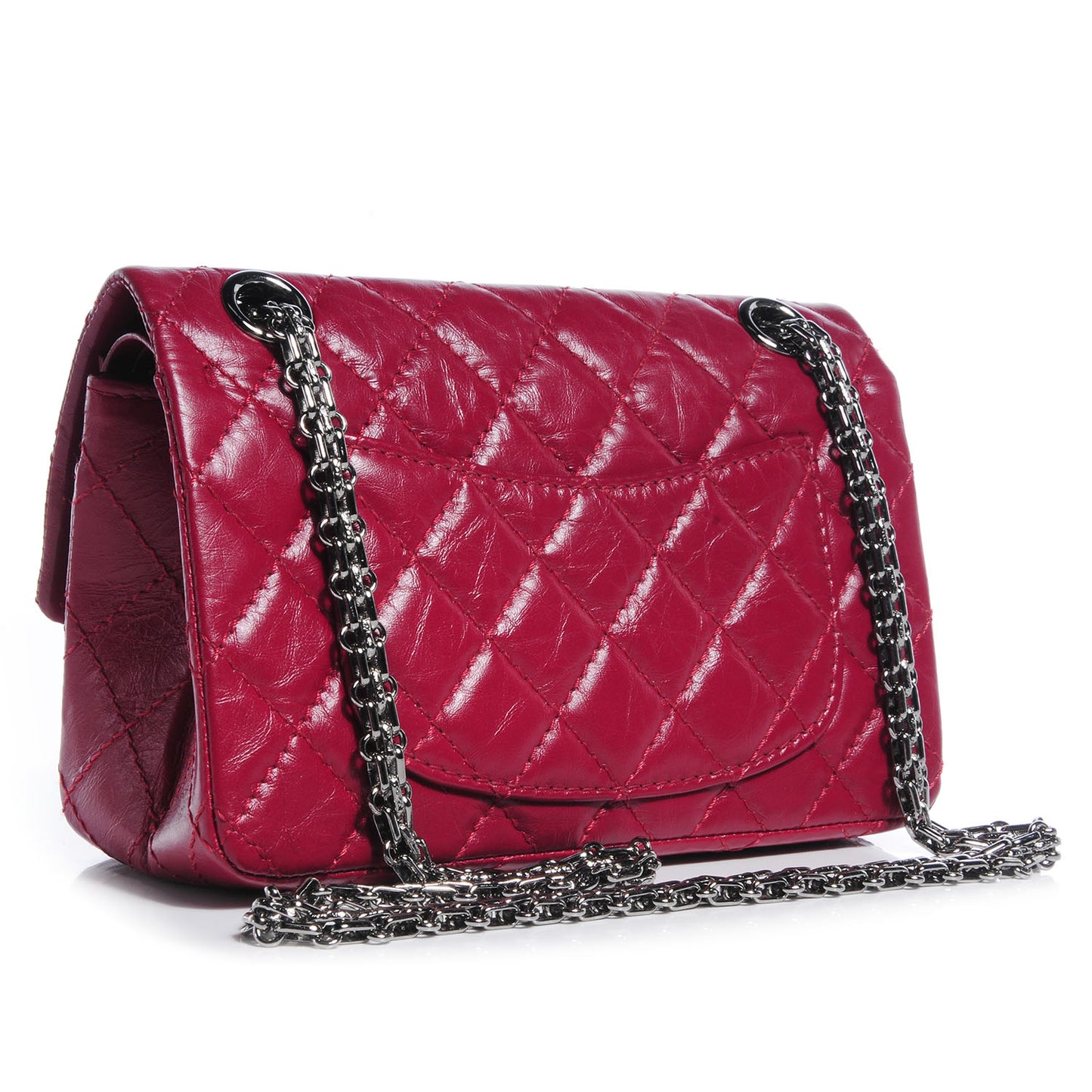Aged Calfskin Quilted 2.55 Reissue 224 Flap Red