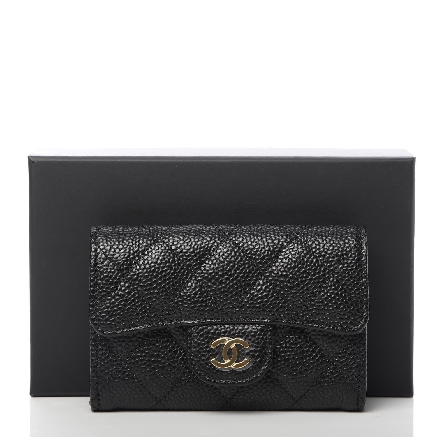 Chanel Caviar Quilted Flap Card Holder Wallet Black 9 of 9