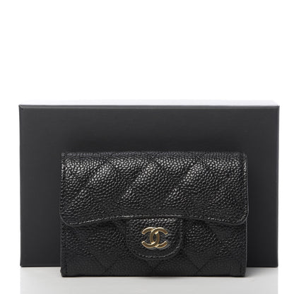 Chanel Caviar Quilted Flap Card Holder Wallet Black 9 of 9