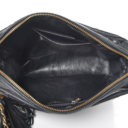 Chanel Patent Quilted Tassel Camera Case Black 5 of 16