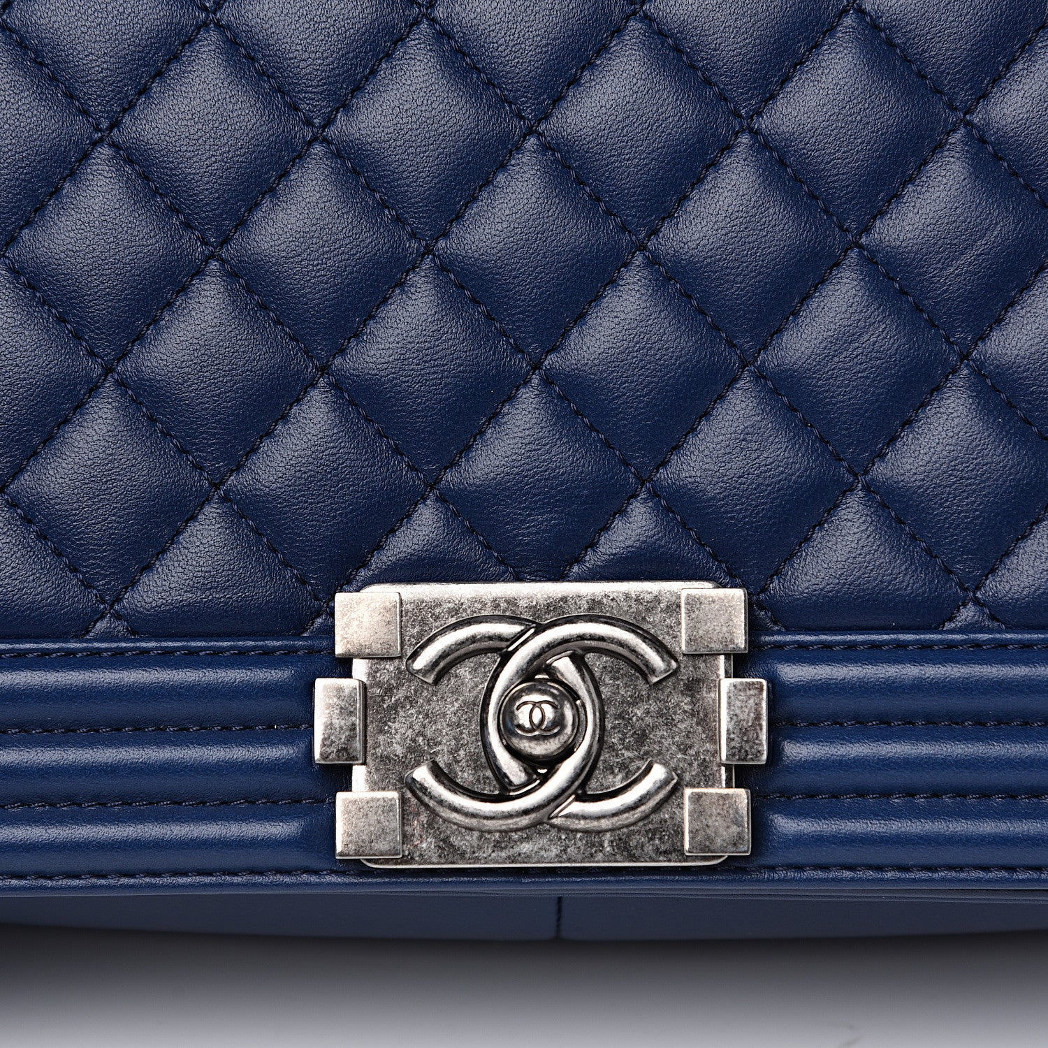 Chanel Lambskin Quilted New Medium Boy Flap Dark Blue 9 of 13