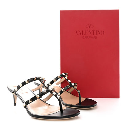 Valentino Garavani Calfskin Rockstud 50mm Flip Flop Thong Sandals 38 Black 9 of 9