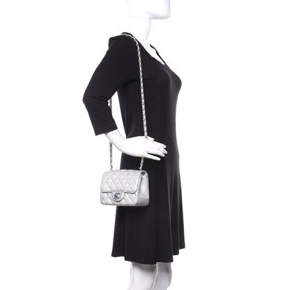 Chanel Metallic Lambskin Quilted Mini Square Flap Silver 2 of 10