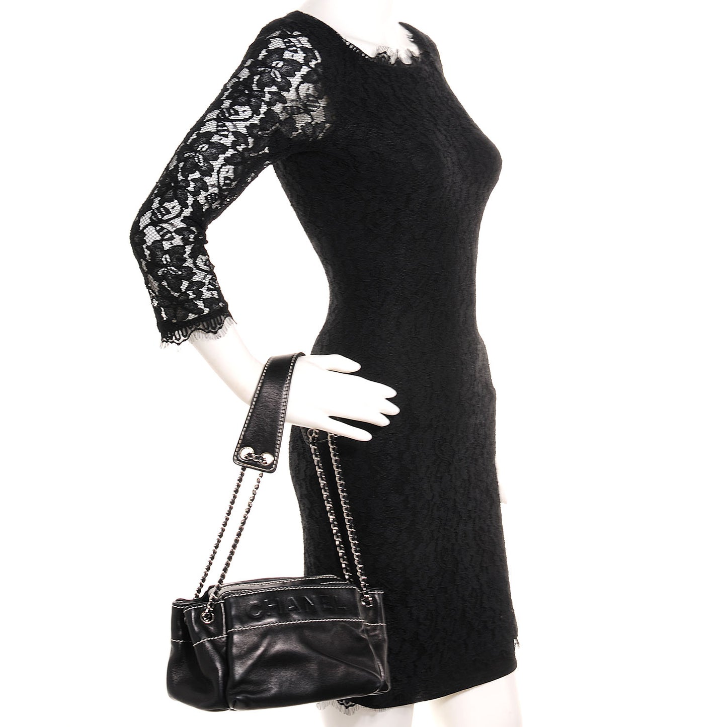 Lambskin Lax Accordion Hobo Black