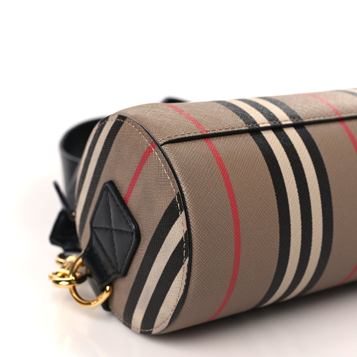 Burberry E-Canvas Calfskin Stripe Icon Barrel Bag Archive Beige 8 of 10