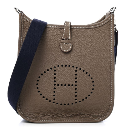 Hermes Taurillon Clemence Amazone Evelyne TPM Etoupe Bleu Indigo 1 of 9