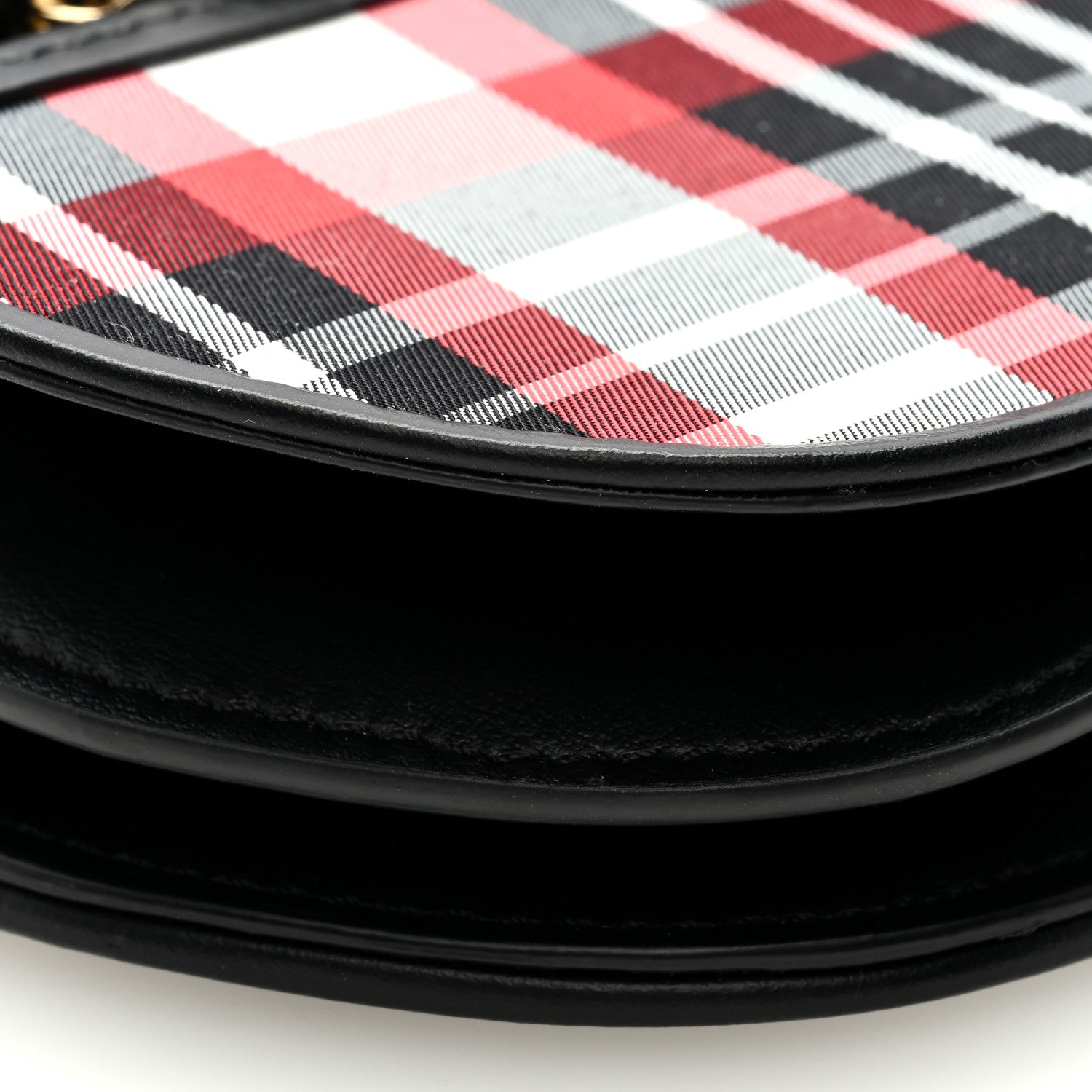Burberry Calfskin Nylon Tartan Micro Olympia Card Case Bright Red 7 of 8