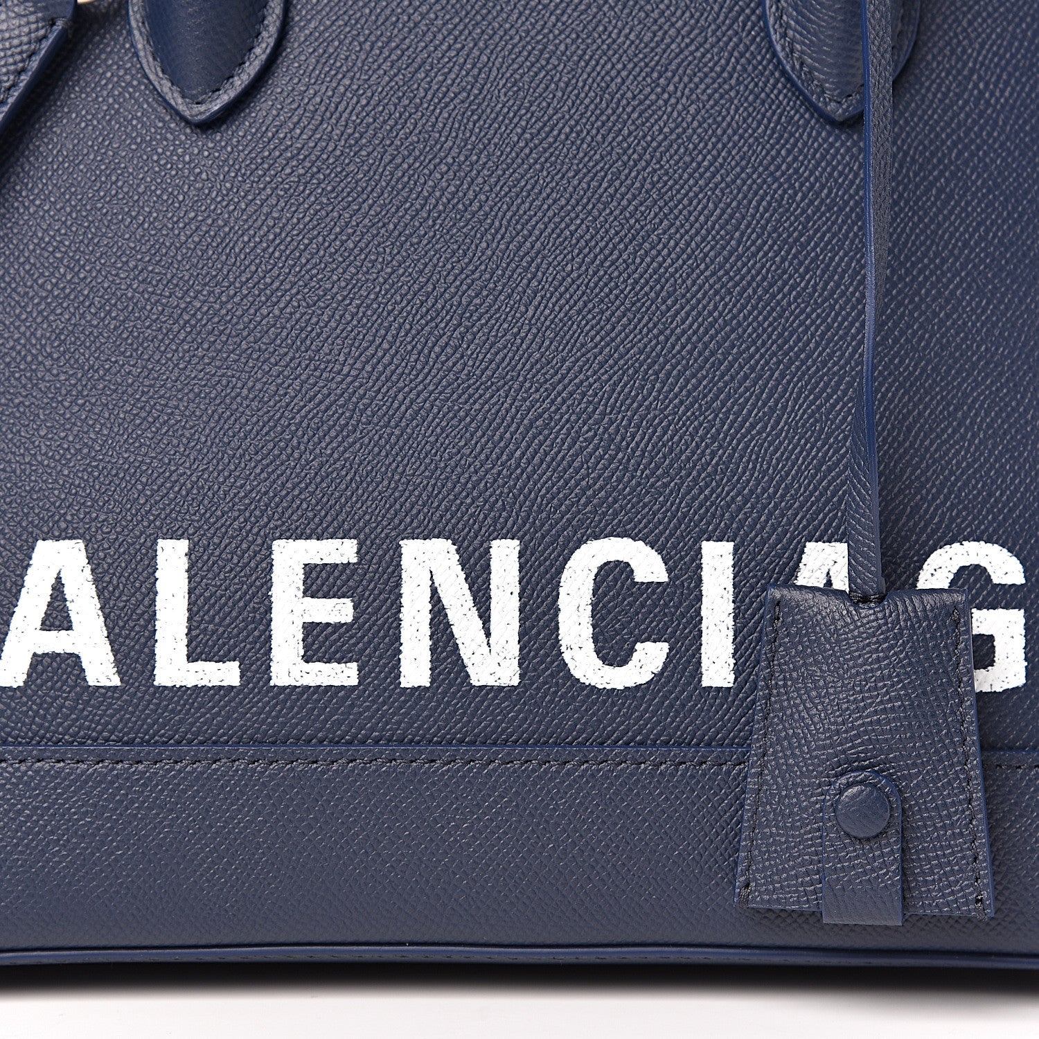 Balenciaga Signature Grained Calfskin Logo S Ville Top Handle Bag Bleu Canopee White 8 of 10