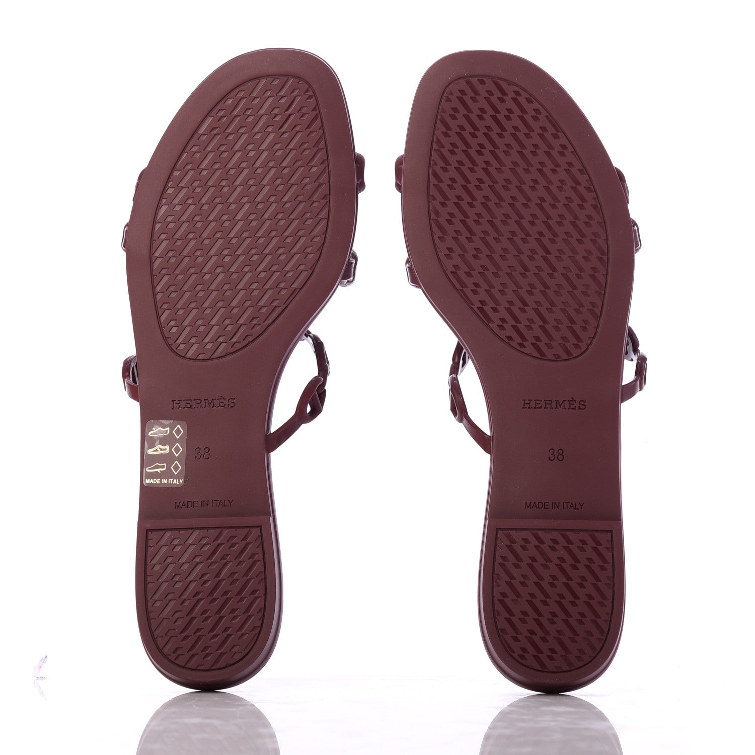 Hermes TPU Rivage Sandals 38 Bordeaux 5 of 10