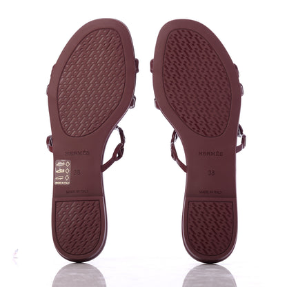 Hermes TPU Rivage Sandals 38 Bordeaux 5 of 10