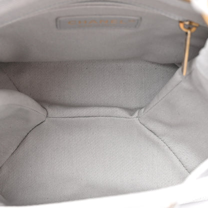 Chanel Grained Calfskin Stitched Small Drawstring Bag Grey 5 of 12