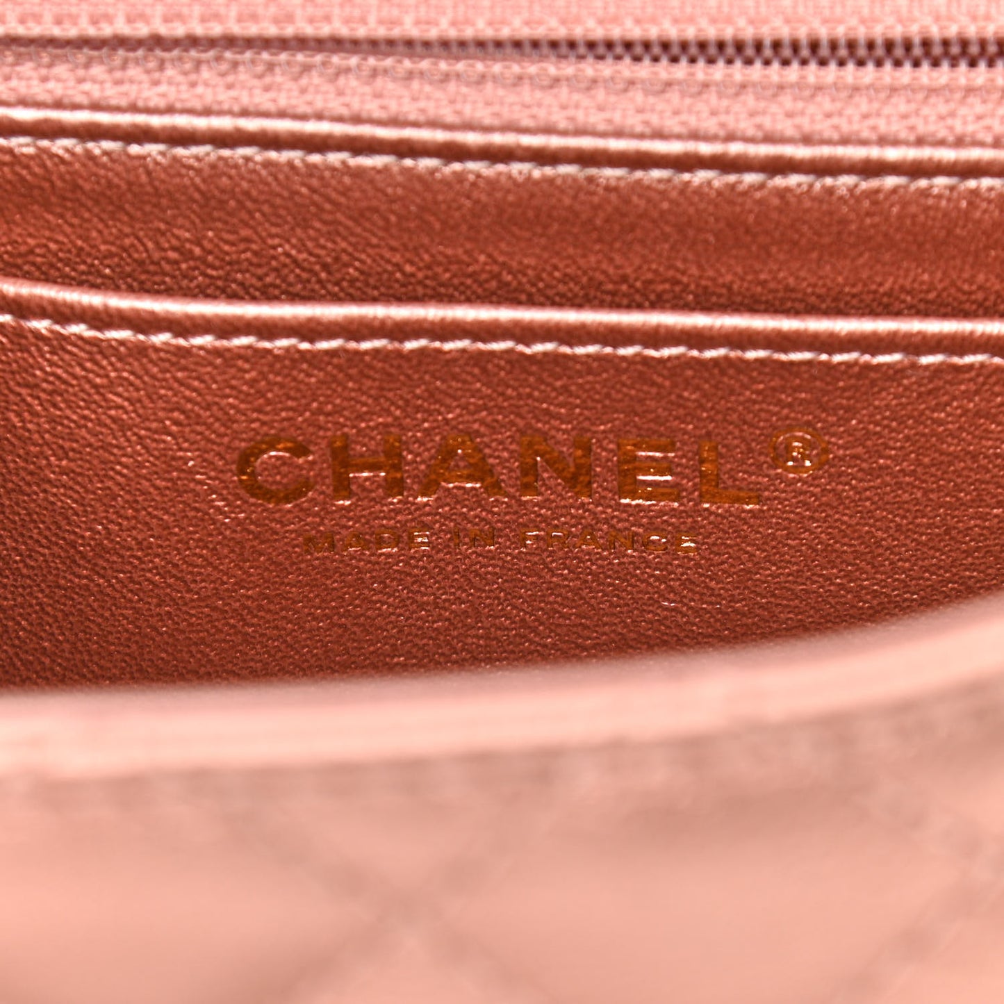 Metallic Grained Calfskin Quilted 2.55 Reissue Mini Flap Copper Pink