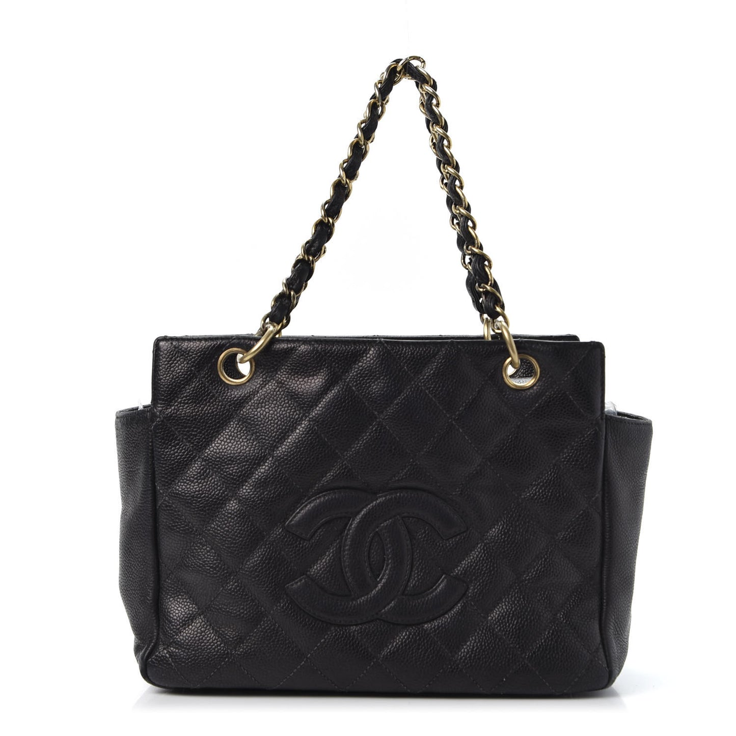 Caviar Quilted Petit Timeless Tote PTT Black