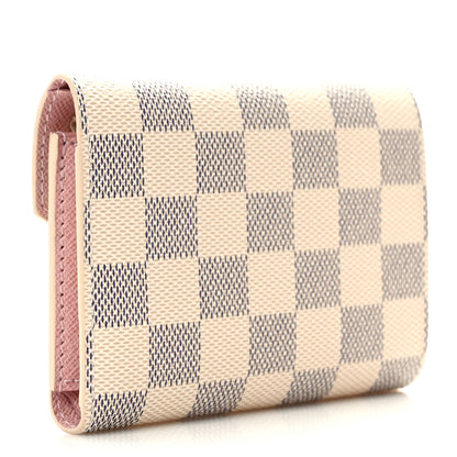 Louis Vuitton Damier Azur Victorine Wallet Rose Ballerine 3 of 8