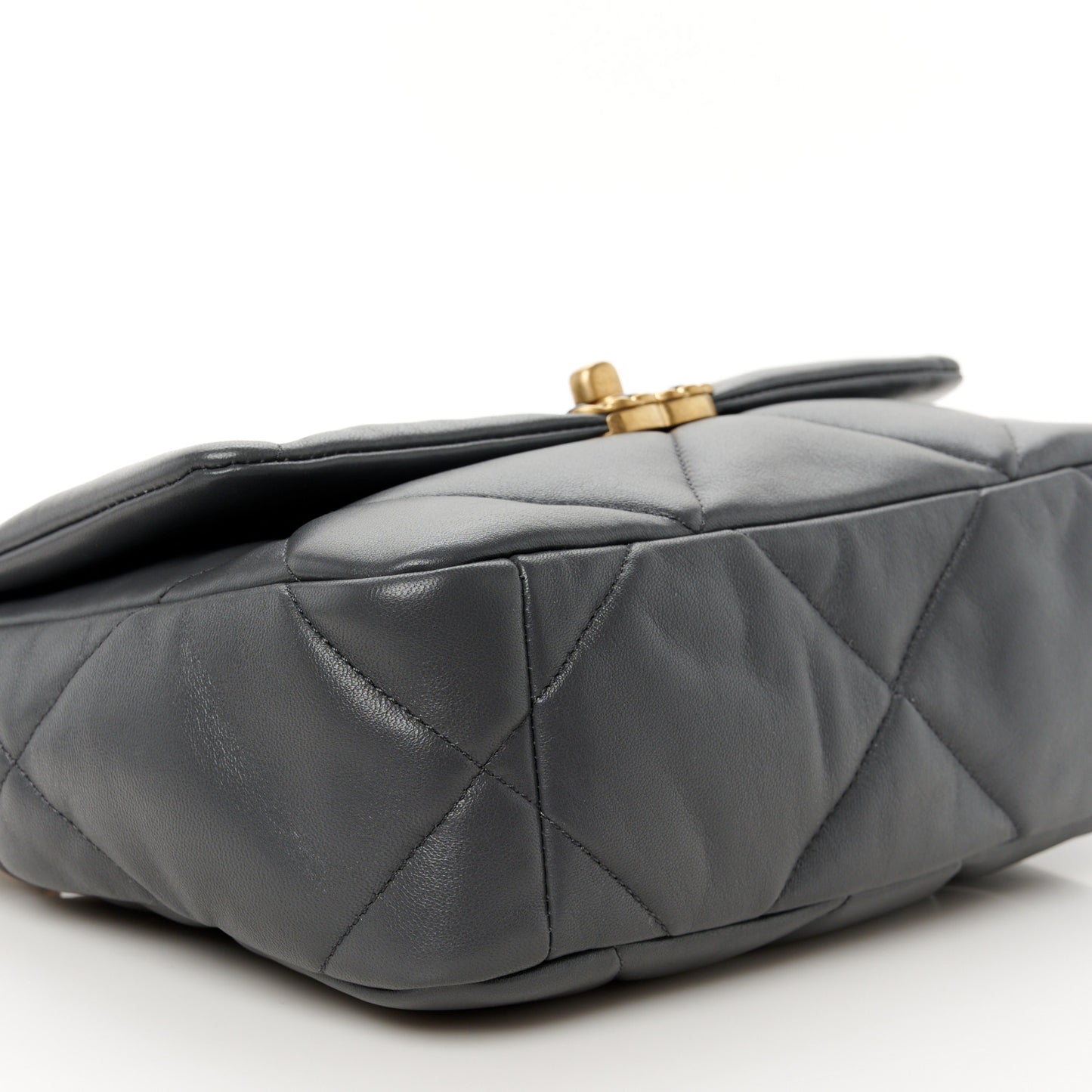 Lambskin Quilted Medium Chanel 19 Flap Dark Grey