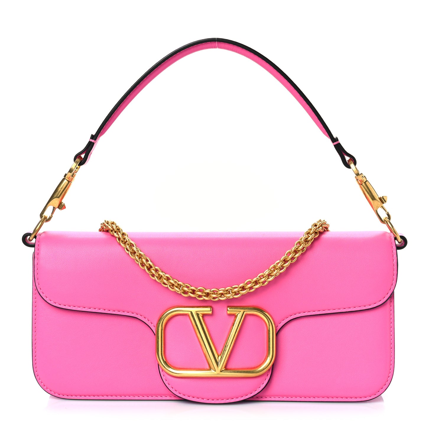 Calfskin Vlogo Loco Shoulder Bag Feminine Pink