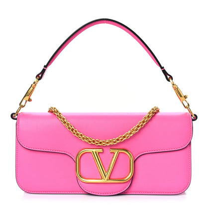 Valentino Garavani Calfskin Vlogo Loco Shoulder Bag Feminine Pink 1 of 9