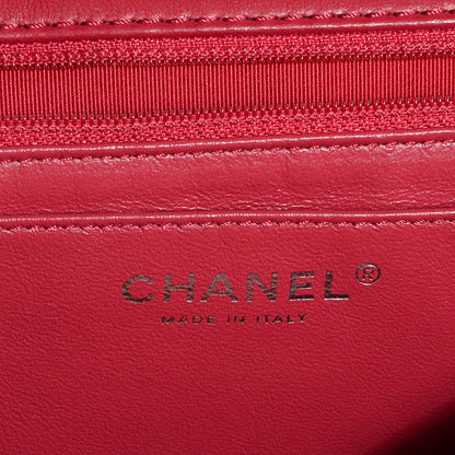 Chanel Lambskin Chevron Maxi Single Flap Dark Pink 7 of 7
