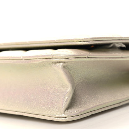 Chanel Iridescent Lambskin Quilted Wallet On Chain WOC Ivory 11 of 12