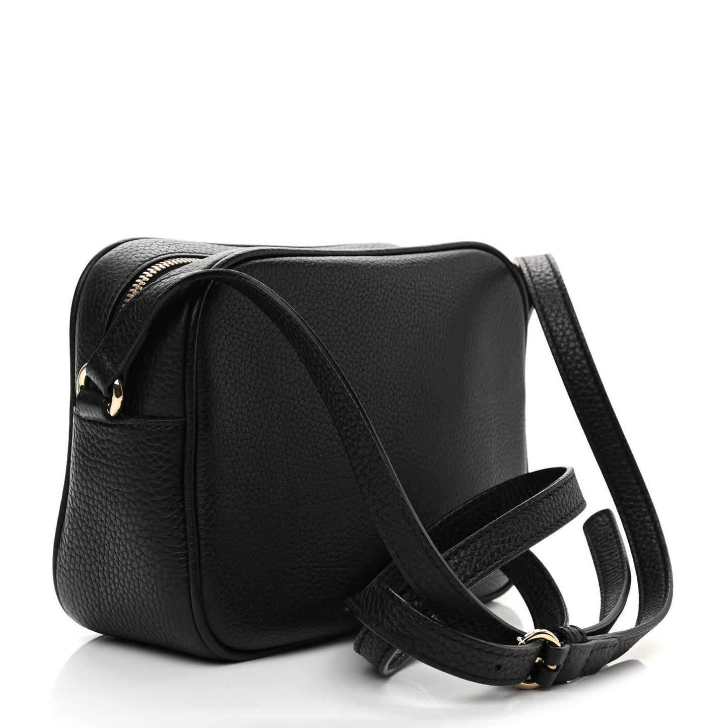 Pebbled Calfskin Small Soho Disco Bag Black