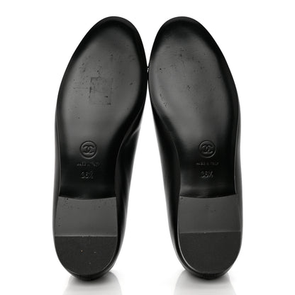 Chanel Lambskin Patent CC Cap Toe Ballerina Flats 36.5 Black 5 of 9