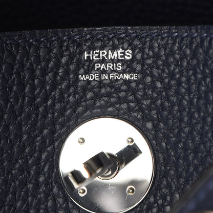 Hermes Taurillon Clemence Lindy 26 Bleu Nuit 5 of 8