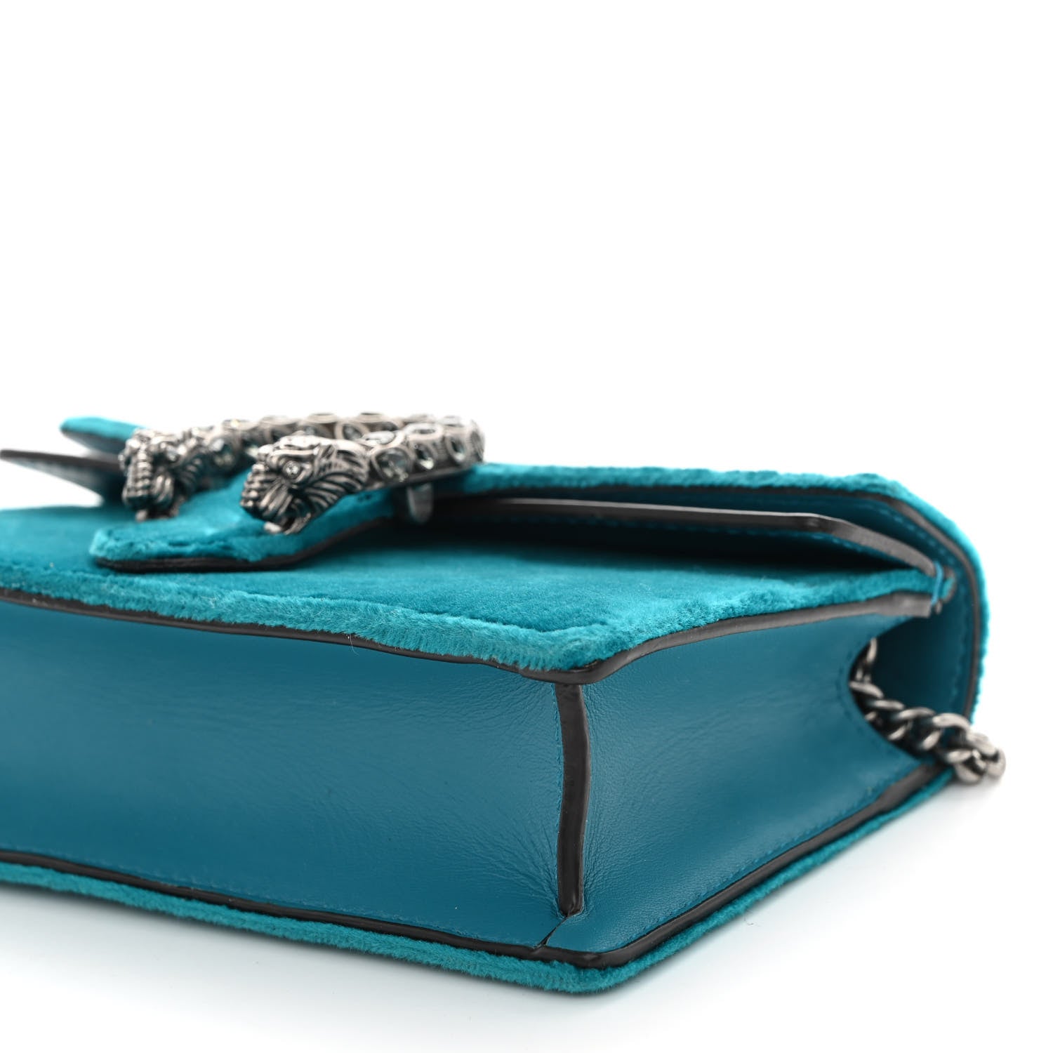 Gucci Velvet Super Mini Dionysus Shoulder Bag Pavone Cyan 9 of 9
