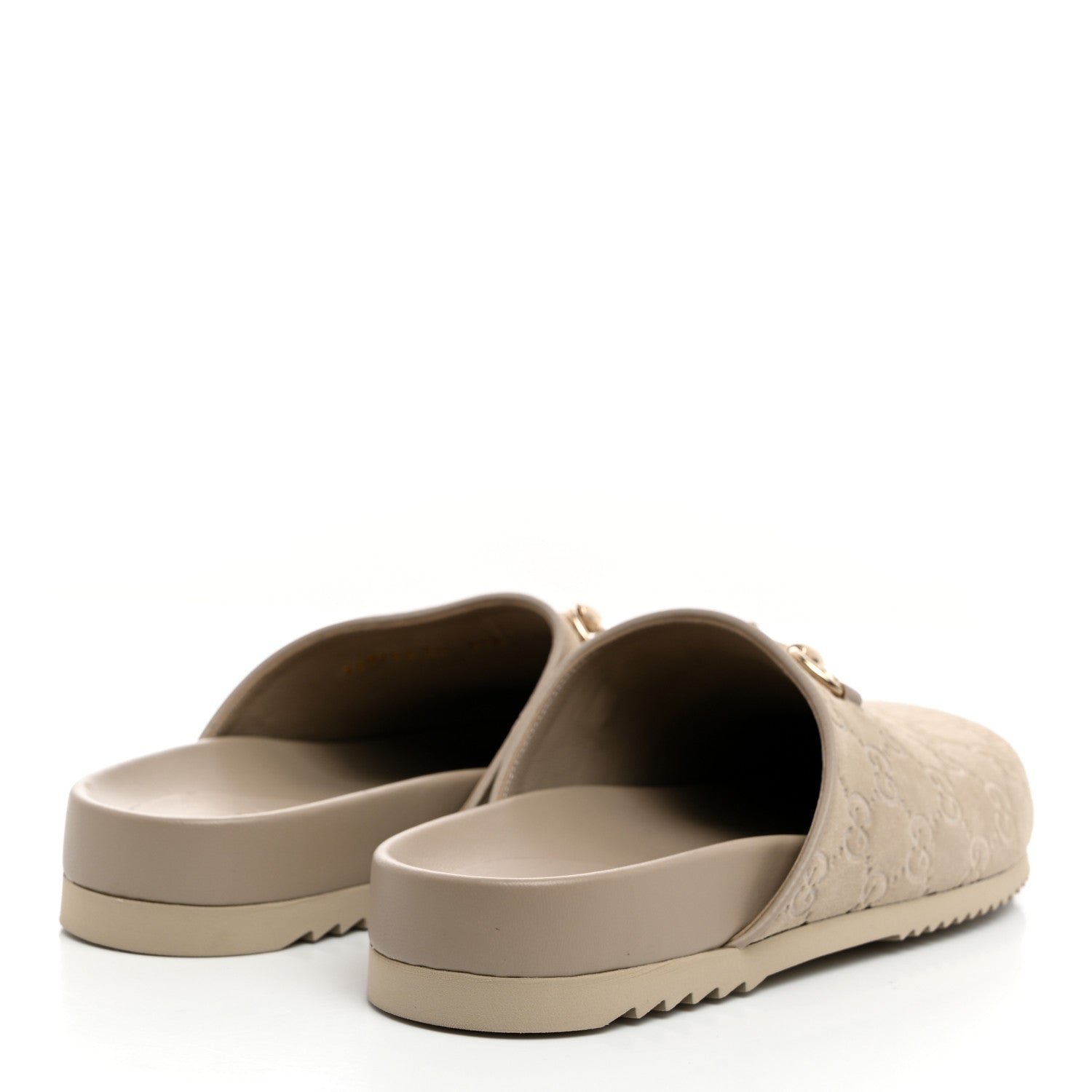 Gucci Suede Guccissima Womens Horsebit Slippers 40 Oatmeal 4 of 8