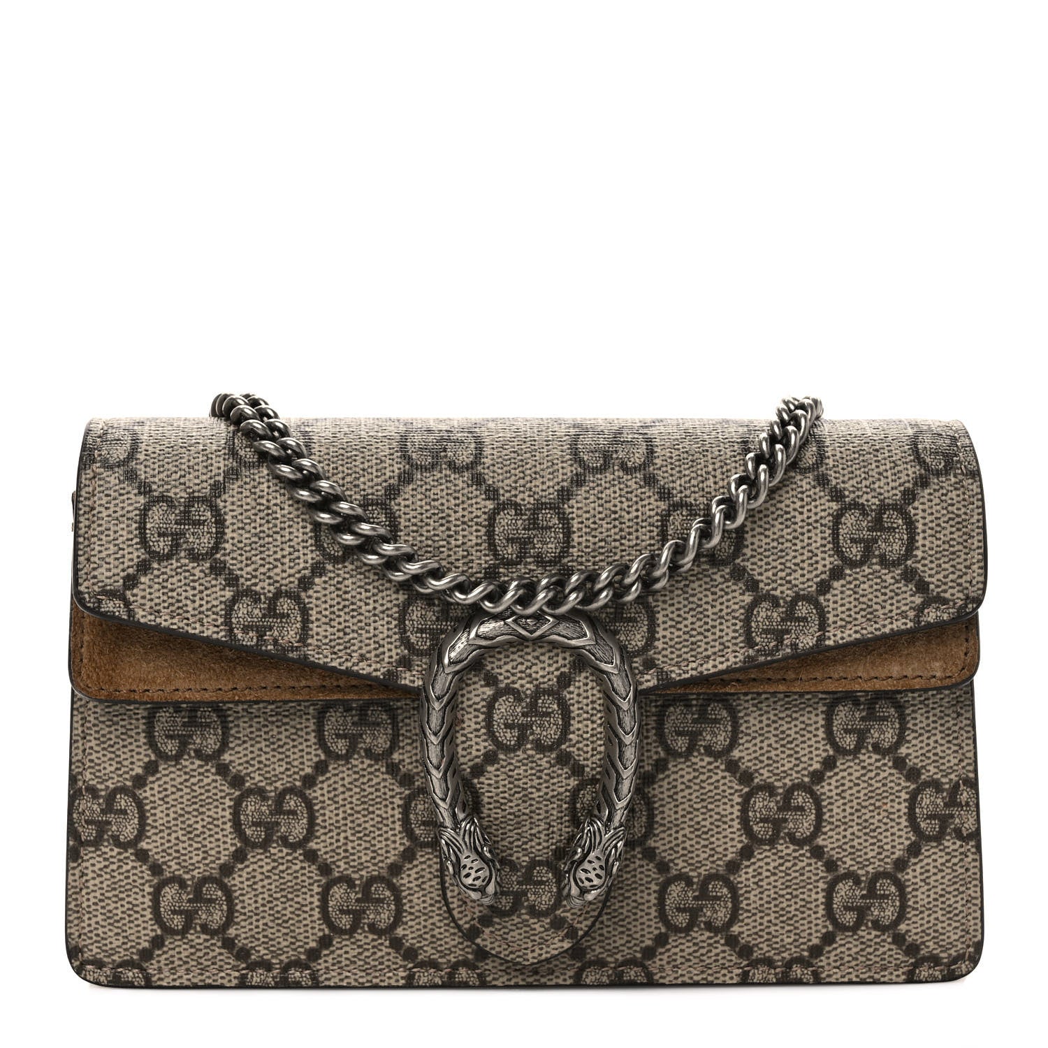Gucci GG Supreme Monogram Super Mini Dionysus Shoulder Bag Taupe 1 of 11