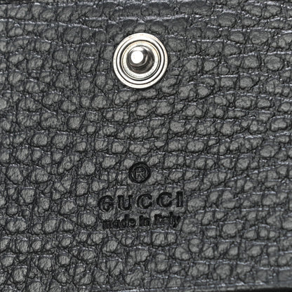 Gucci Dollar Calfskin Enamel Monochrome GG Marmont Card Case Black 6 of 10